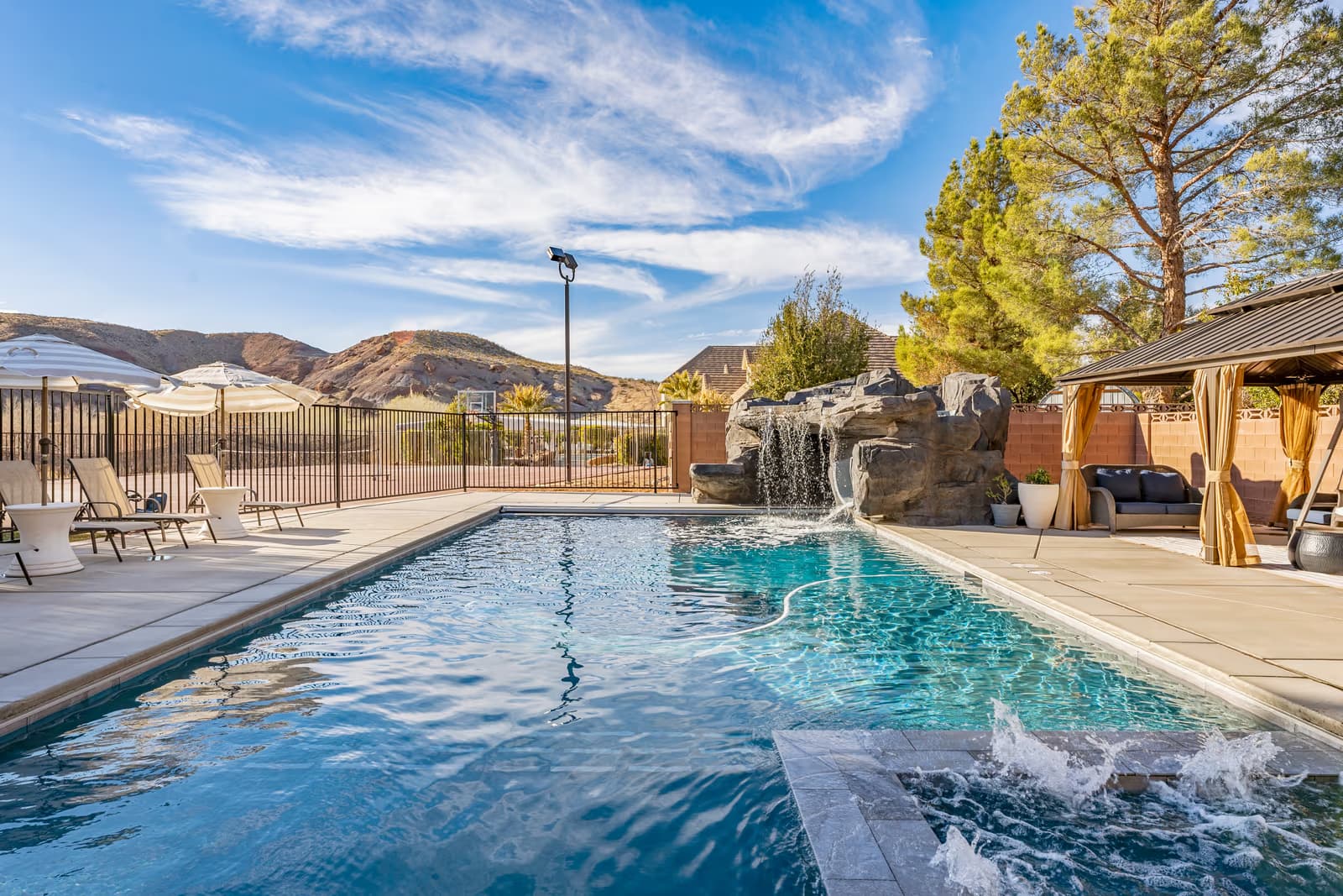 Swimming pool on a hot summer day